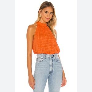 Alice and Olivia Liana High Bow Neck Top size S